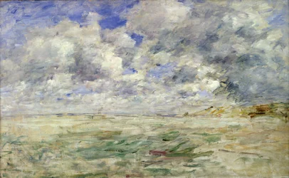 Stormachtige lucht boven het strand van Trouville, ca. 1894-97